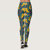 Cupid Cats Valentijnsdag Oranje, rood en blauw Leggings (Achterkant)