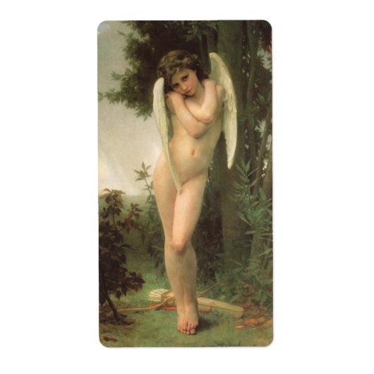 Cupid (Cupidon) Angel Portrait van Bouguereau Etiket (Voorkant)