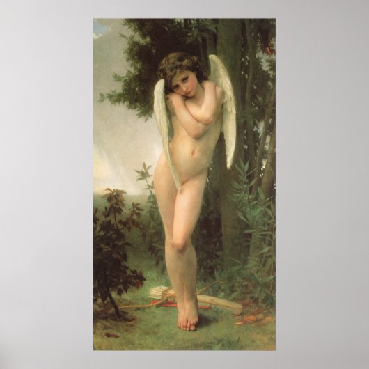 Cupid (Cupidon) Angel Portrait van Bouguereau Poster (Voorkant)