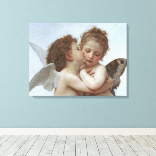 Cupid en Psyche als kind Canvas Afdruk (Insitu (Houten vloer))