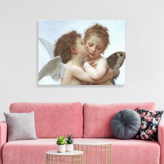 Cupid en Psyche als kind Canvas Afdruk (Insitu (Woonkamer))