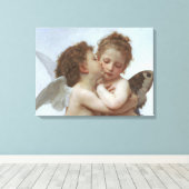 Cupid en Psyche als kind Canvas Afdruk (Insitu (Houten vloer))