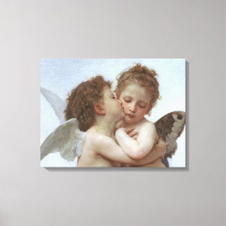 Cupid en Psyche als kind Canvas Afdruk