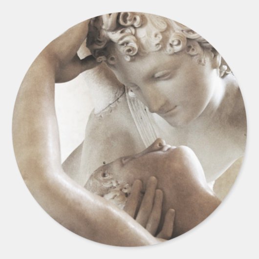 Cupid en Psyche Ronde Sticker (Voorkant)