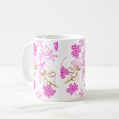 Cupid Gingham floral Koffiemok (Voorkant links)