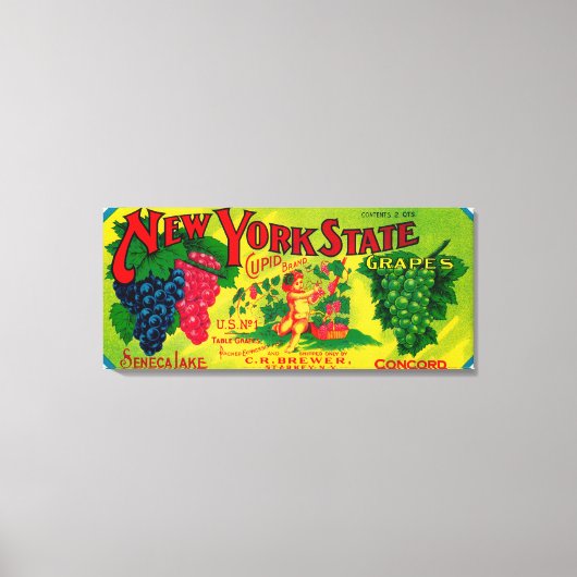 Cupid Grape LabelStarkey, NY Canvas Afdruk (Voorkant)