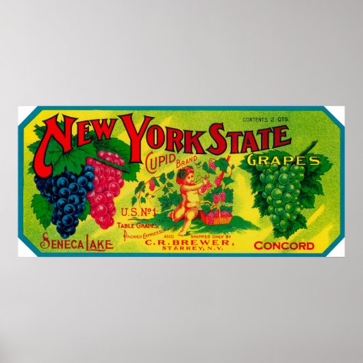 Cupid Grape LabelStarkey, NY Poster (Voorkant)