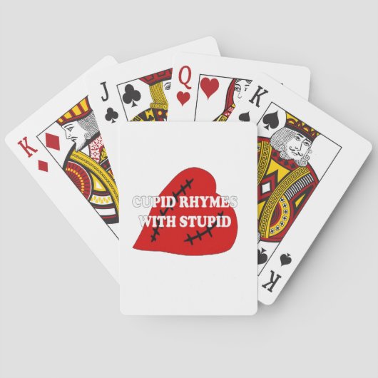 Cupid-harsen met staartje speelkaarten (Achterkant)