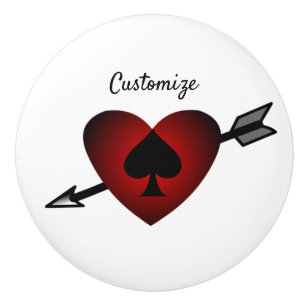 Cupid Hart Zwar Schop Thunder_Cove Keramische Knop
