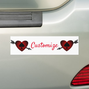 Cupid Heart Black Spade Thunder_Cove Bumpersticker