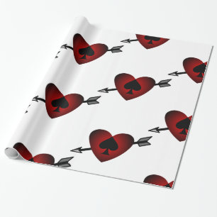 Cupid Heart Black Spade Thunder_Cove Cadeaupapier
