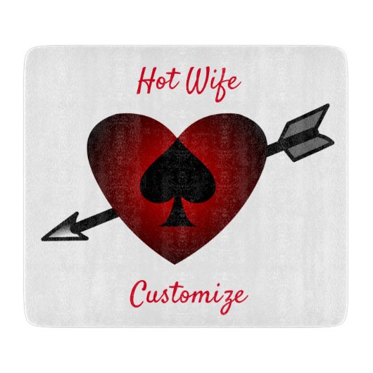 Cupid Heart Black Spade Thunder_Cove Snijplank (Voorkant)