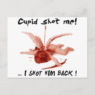 cupid heeft me neergeschoten briefkaart