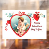 Cupid in hartelampje raamsticker (Vel 2)