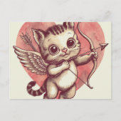 Cupid Kitten Briefkaart (Voorkant)
