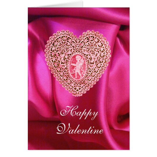 CUPID LACE COEUR SOIE FUCHSIA ROSE CLOCHE (Devant)