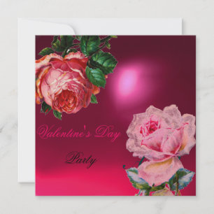 CUPID LACE HEART EN PINK ROSE VALENTIJN MONOGRAM KAART