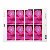 CUPID LACE HEART, FUCHSIA SILK CLOTH roze violet Etiket (Full Sheet)