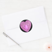 CUPID LACE HEART, roze Ronde Sticker (Envelop)