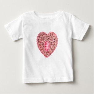 CUPID LACE HEART, roze rood