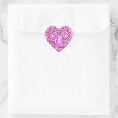 CUPID LACE HEART, Roze Violet Black Hart Sticker (Tas)