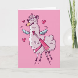 Cupid Llama Valentijn Humor Kaart