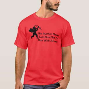 Cupid loopt met pijlen Funny Valentijn T-shirt