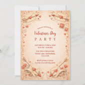 Cupid Love Letters Valentine Party Kaart (Voorkant)