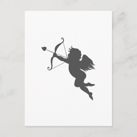 Cupid love silhouette briefkaart (Voorkant)