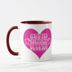 Cupid maakt je stompzinnige Funny Valentijn Logo Mok