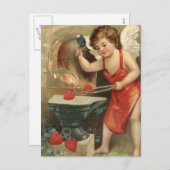 Cupid Making Hearts  Valentijn Feestdagenkaart (Voorkant / Achterkant)