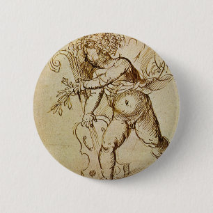 Cupid met een Violin door Domenico Campagnola Ronde Button 5,7 Cm