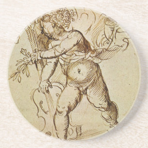 Cupid met een Violin door Domenico Campagnola Zandsteen Onderzetter