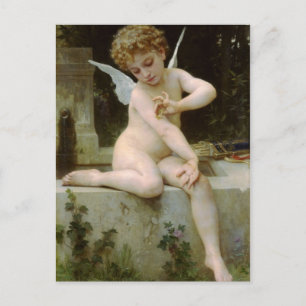 Cupid met een vlinder briefkaart