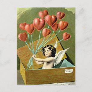 Cupid met Heart Bouquet Briefkaart