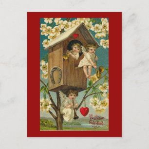 Cupid Musicians in A Treehouse Briefkaart