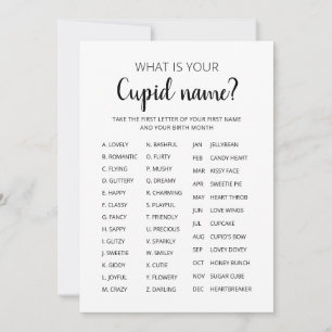 Cupid Name Game Valentijnsdag Party game Kaart
