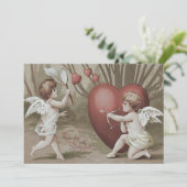 Cupid Net Cœur Arc Flèche Faire-Part de Mariage (Debout devant)