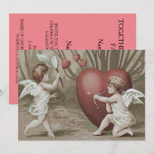 Cupid Net Cœur Arc Flèche Faire-Part de Mariage (Devant / Derrière)