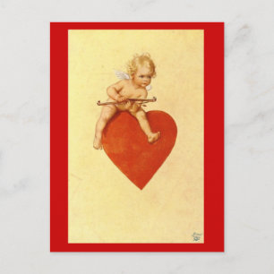 Cupid on a Heart - Carte postale