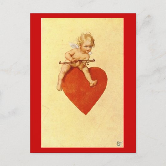 Cupid on a Heart - Carte postale (Devant)