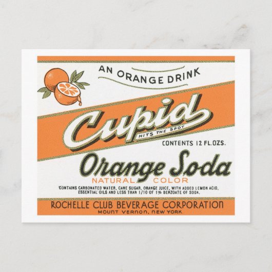  Cupid Oranje Soda Label Briefkaart (Voorkant)