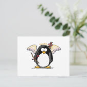 Cupid Penguin Briefkaart (Staand voorkant)