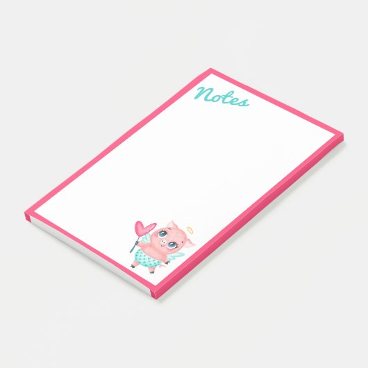Cupid Pig Post-it Notes (Schuin)