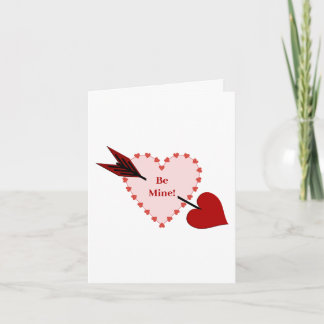 Cupid-pijl door hart wees van mij Valentijnsdag Kaart