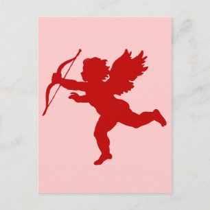  Cupid Red Silhouette Valentijn Love Feestdagenkaart