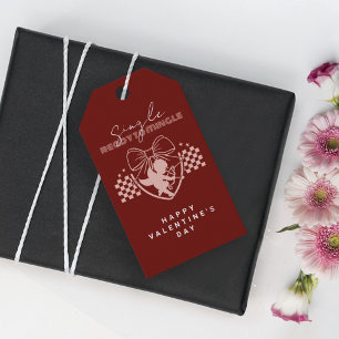 Cupid Red Single Klaar om te Dolen Valentijnsdag Cadeaulabel