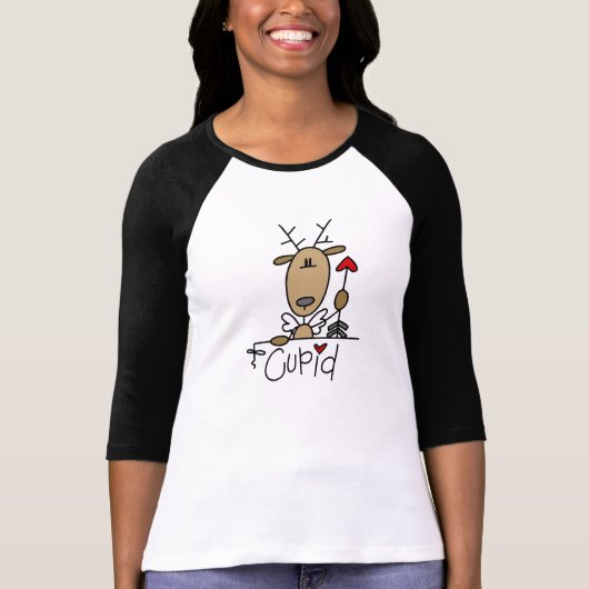 Cupid Reindeer Kerstoverhemden en cadeautjes T-shirt (Voorkant)