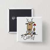 Cupid Reindeer Tshirts en Gifts Vierkante Button 5,1 Cm (Voorkant /achterkant)