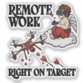Cupid Remote Work, Valentine’s Day Sticker (Voorkant)